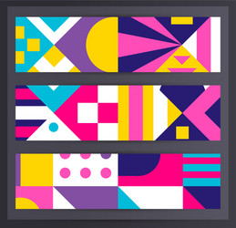 horizontal banner set collection with various vector image