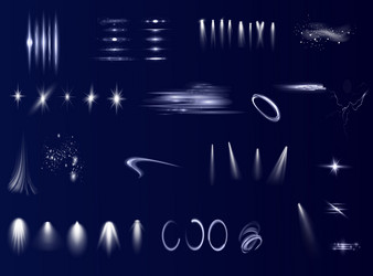 light effect set glow isolated white transparent vector image