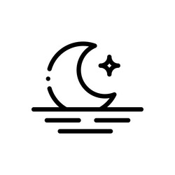 moon icon thin linear style design isolated vector image