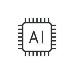 processor ai icon in line design vector image