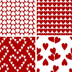 Seamless pattern with red hearts vector