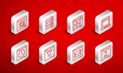 set line browser window server files laptop vector image