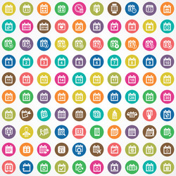 calendar 100 icons universal set for web and ui vector image