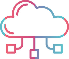 cloud computing line gradient design vector image
