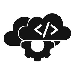 cloud gear support icon simple mobile vector