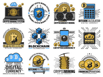 Cryptocurrency Blockchain Technology vector image
