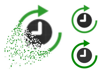 decomposed pixel clockwise rotation glyph vector image