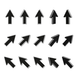 directional arrows collection 3d pointer set vector image