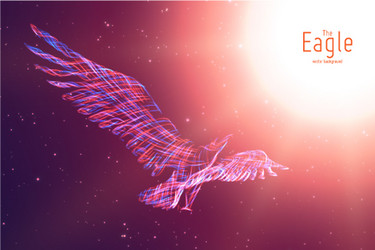 eagle in flight to the sun from abstract vector