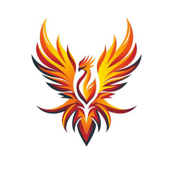 Fire bird phoenix esport logotype sticker Vector Image