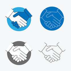 Handshake Line Icon Set vector image