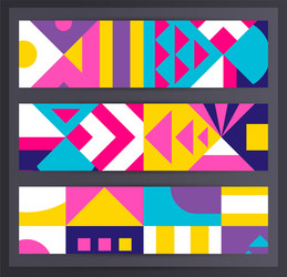 horizontal banner set collection with various vector image