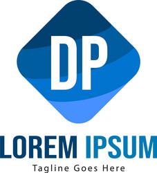 initial dp logo template with modern frame vector image