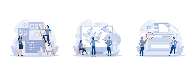 it profession set programmer write software vector image