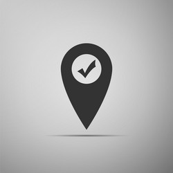 map pointer with check mark icon isolated vector image