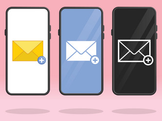 smartphone email plus add write mail vector image