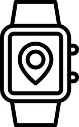 smartwatch icon location map and navigation vector image