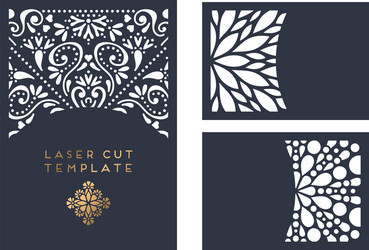 wedding card laser cut template vector