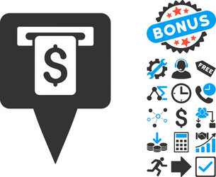 cash machine map pointer flat icon vector image