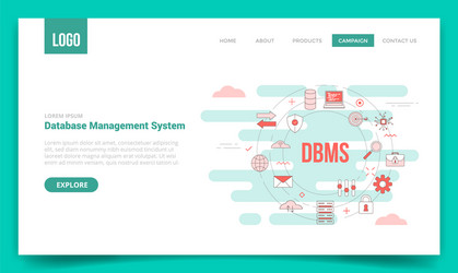 dbms database management system concept vector image