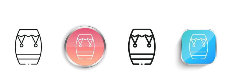 drum icon thin linear regular and button style vector image