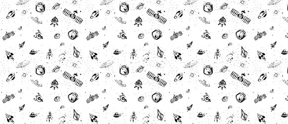 hand drawn pattern with set vector image