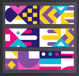 horizontal banner set collection with various vector image