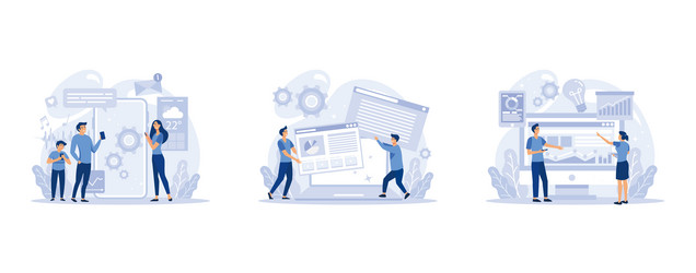 it profession set programmer write software vector image