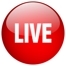 live red round gel isolated push button vector image
