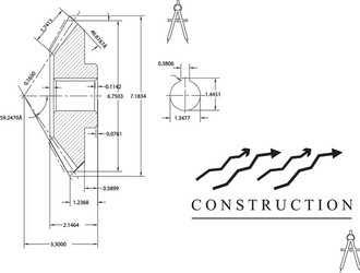 machine-building drawings on a white background vector image