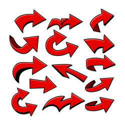 red arrows set pointing different directions vector image