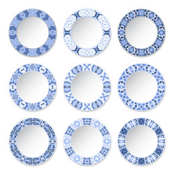 Set of decorative plates vector