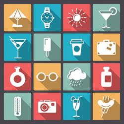 set of rest icons in flat design vector image