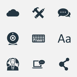 set of simple user icons vector image