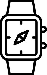 smartwatch icon location map and navigation vector image