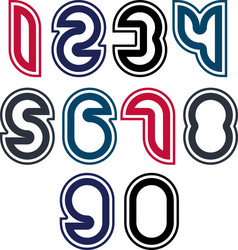 stylish unusual rounded numbers colorful vector image