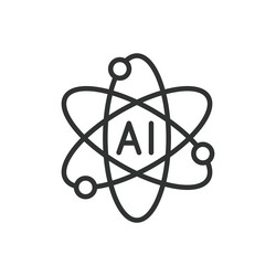 ai science icon in line design vector image