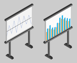 business chart board set of graphs data vector image