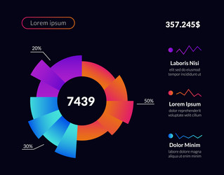 dashboard infographic user interface data vector image
