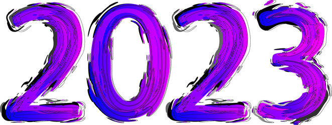 decorative 2023 calendar header experimental neon vector image