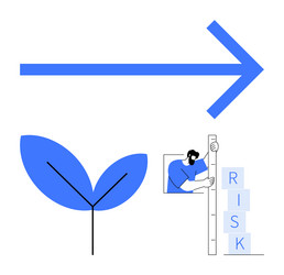growth risk management and progress symbolized vector image