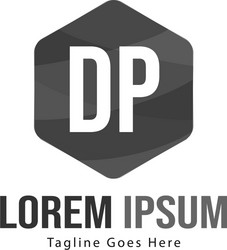 initial dp logo template with modern frame vector image