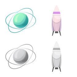 isolated object of mars and space logo collection vector image