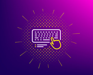 keyboard line icon computer component device sign vector image