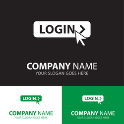 login with mouse icon for web and mobile vector