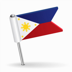 Philippines Flag Pointer Map vector image
