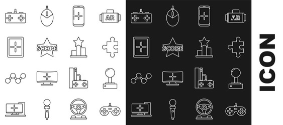 set line gamepad joystick for arcade machine vector image