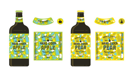 Set of templates labels for hard cider vector