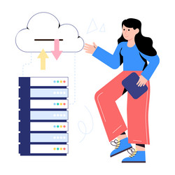 an of server hosting flat design vector image