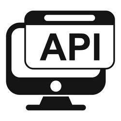 api monitor icon simple code gear hosting vector